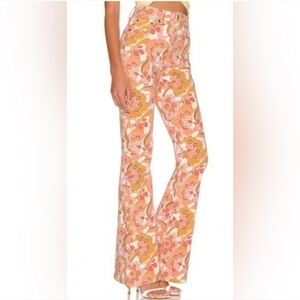 NWOT AFRM X REVOLVE Collab Sylar High-Rise Slim Flare in Retro Floral Size 27